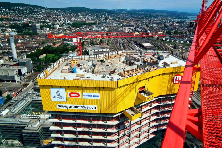 kranmontage, swissprimesite, wolffkran, kran, marti, fotohaefeli, primetower, zürich, züri
